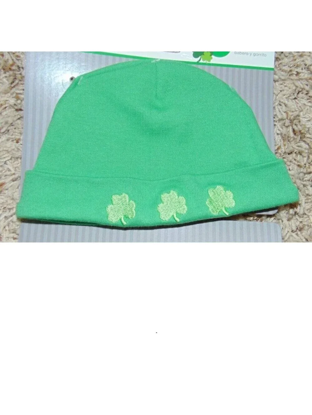 Neat My First St. Patricks Day Baby Bib & Hat Green & White 2 Piece Set